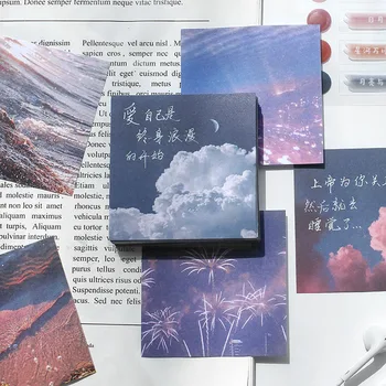 

Cute Fireworks Lake Water Memo Pads Kawaii Landscape Sticky Notes Writing Notepads For Kids Stationery School Office Supplies