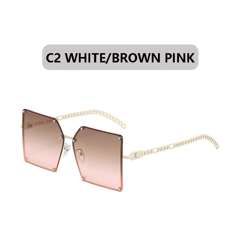 2022 New Square Sunglasses Women Fashion Oversized Metal Frame Vintage Glasses Men Shades Retro Gradient Colors Oculos UV400 raybans women Sunglasses