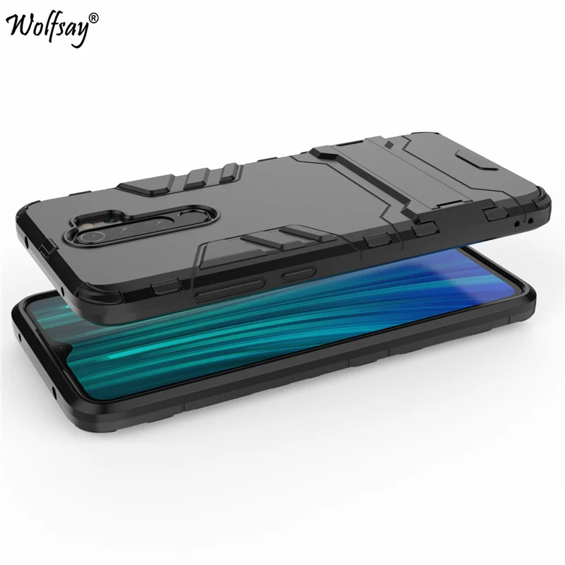Чехол для Redmi Note 8 Pro противоударный Гибридный Силиконовый чехол подставка Xiaomi