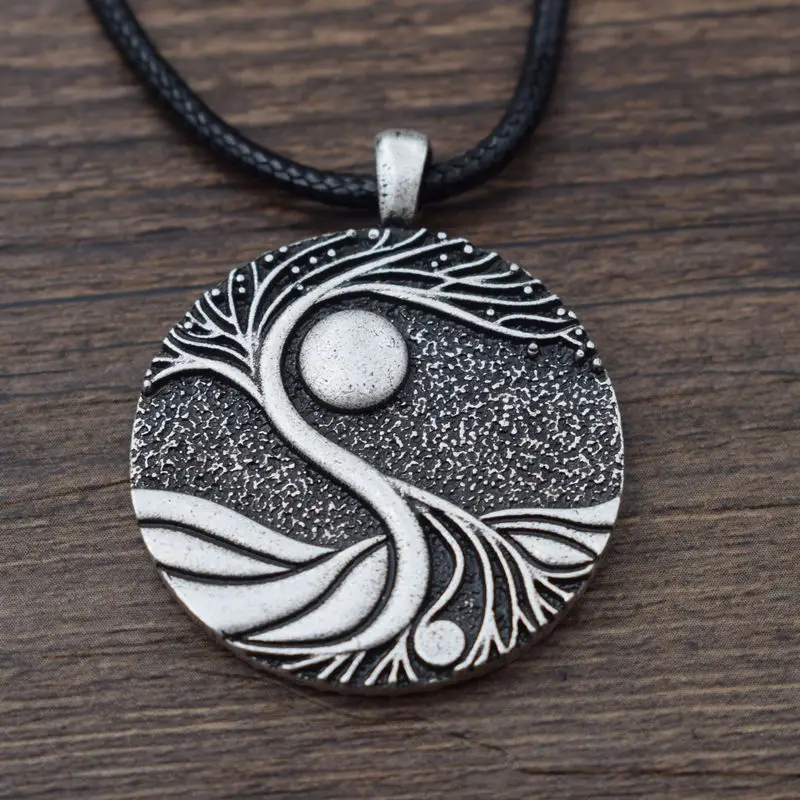 Двухстороннее ожерелье с подвеской Древо жизни амулет викингов модное и