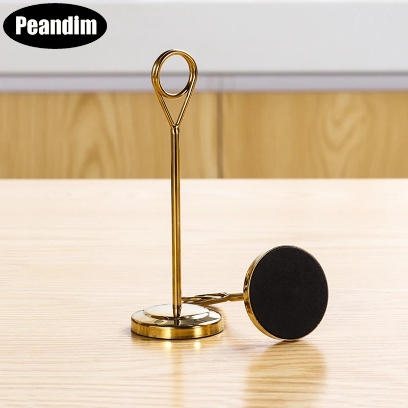 

PEANDIM Gold And Black Table Number Plate Christmas Party Place Card Holder Wedding Banquet Guest Name Card Holder 10pcs