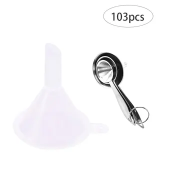 

103PCS Kitchen Accessories Set Funnel Transparent Funnel For Small Sample Bottles Stainless Steel Portable Funnel Kitchen Tools