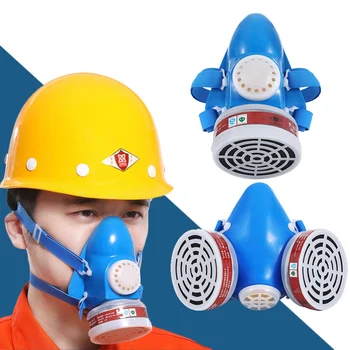 

Fashion Protective Mask Respirator Gas Mask Safety Chemical Anti-Dust Filter Military Blue Dust Mask Workplace Safety Supplies