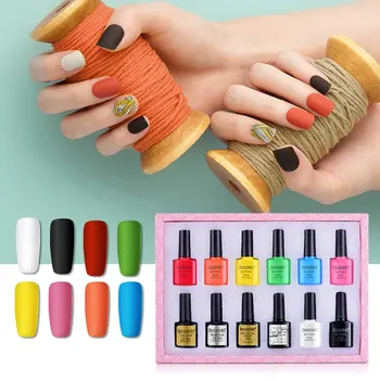 

12 Pcs Nail Gel Set Soak Off Polish Gel Long Lasting Manicure UV Gel Varnish Base and Top Coat Matte Coat Nail Remover Nail Art