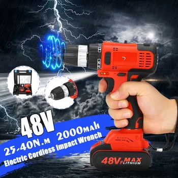 

48V Cordless Drill Electric Screwdriver Mini Wireless Power Driver Tools Rechargeable Lithium-Ion Battery Screwdrive Power Tools
