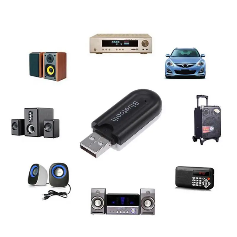 Bluetooth аудио приемник Двойной выход аудио приемник адаптер Aux потокового A2Dp комплект с микрофоном для динамика наушников