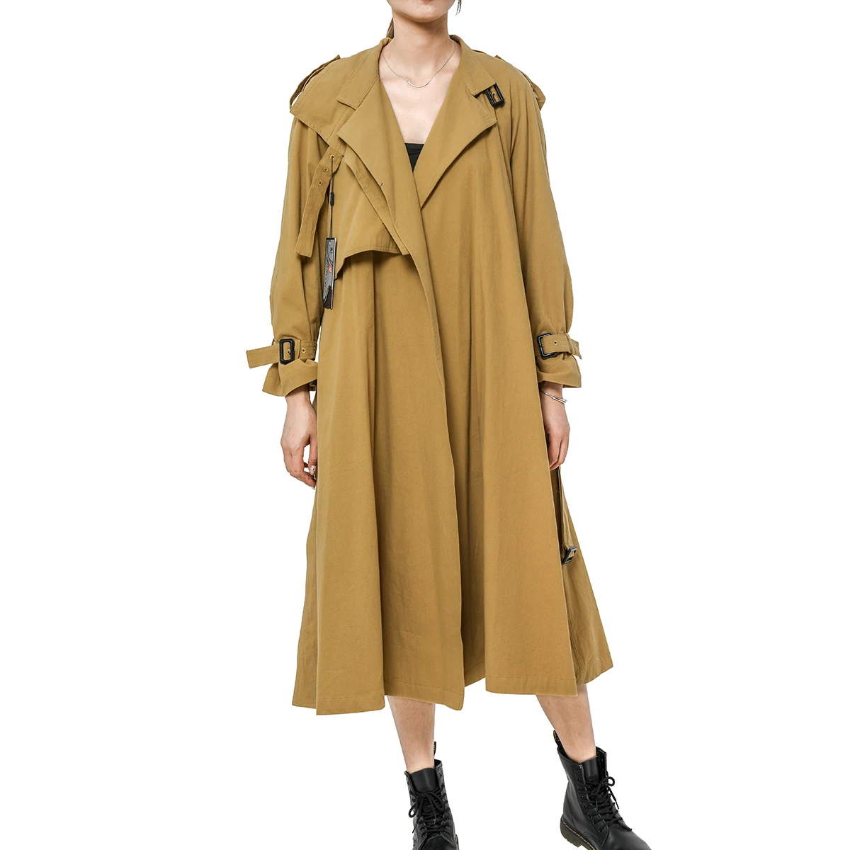 

Jastie Hippie Chic Autumn Winter Trench Coat for Women Windbreaker Long Overcoat Streetwear Casual Outerwear Women Clothing 2019