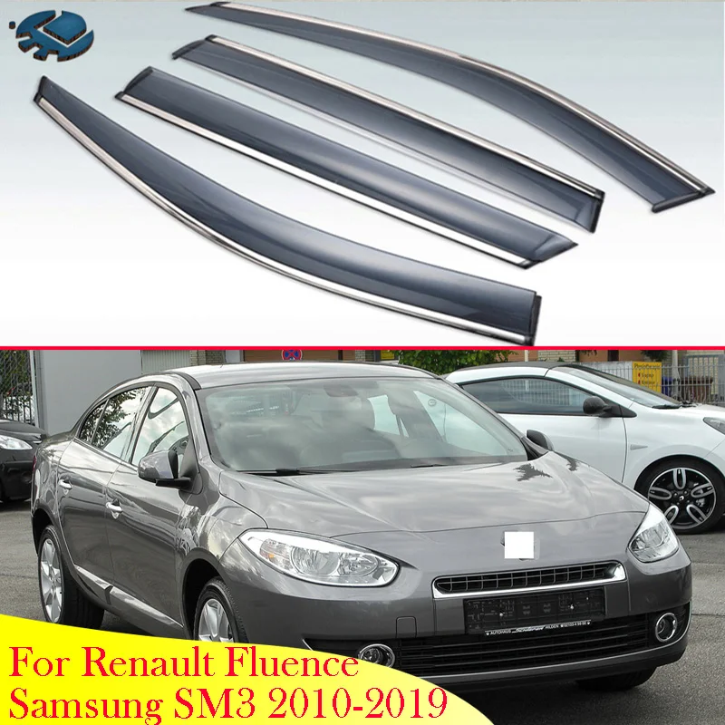 Для Renault Fluence samsung SM3 2010- автомобильные аксессуары пластиковый внешний козырек вентиляционные Шторы окно Защита от солнца и дождя дефлектор