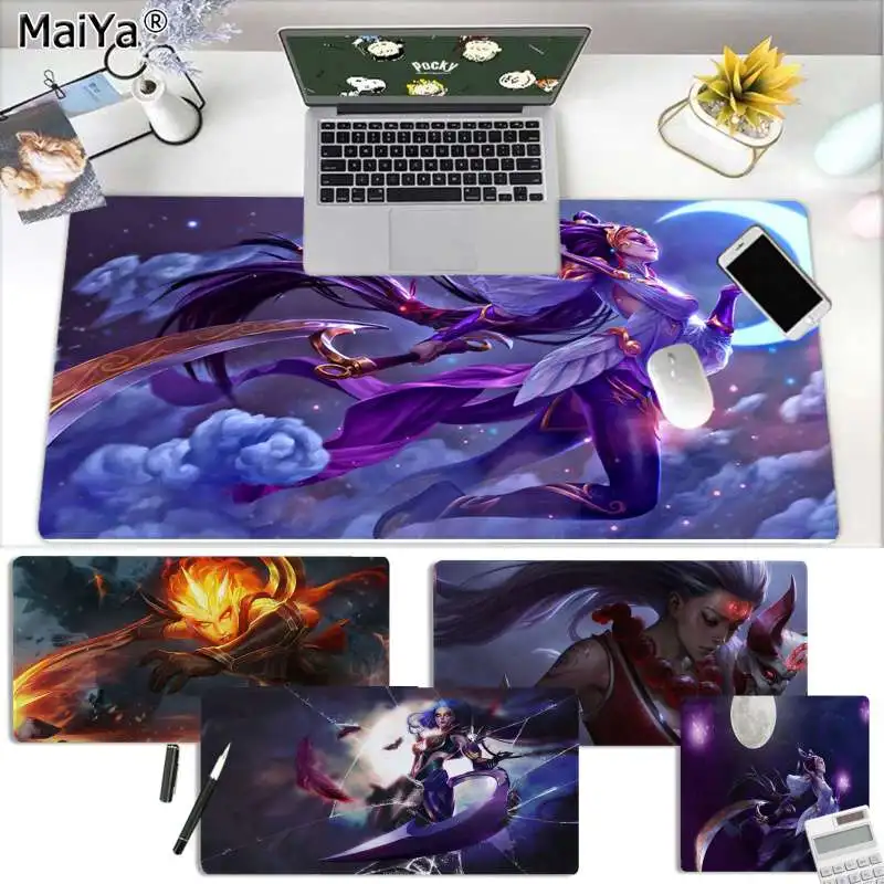 

Maiya In Stocked Lunar Goddess Diana League of Legends Locking Edge Mouse Pad Game Rubber PC Computer Gaming mousepad