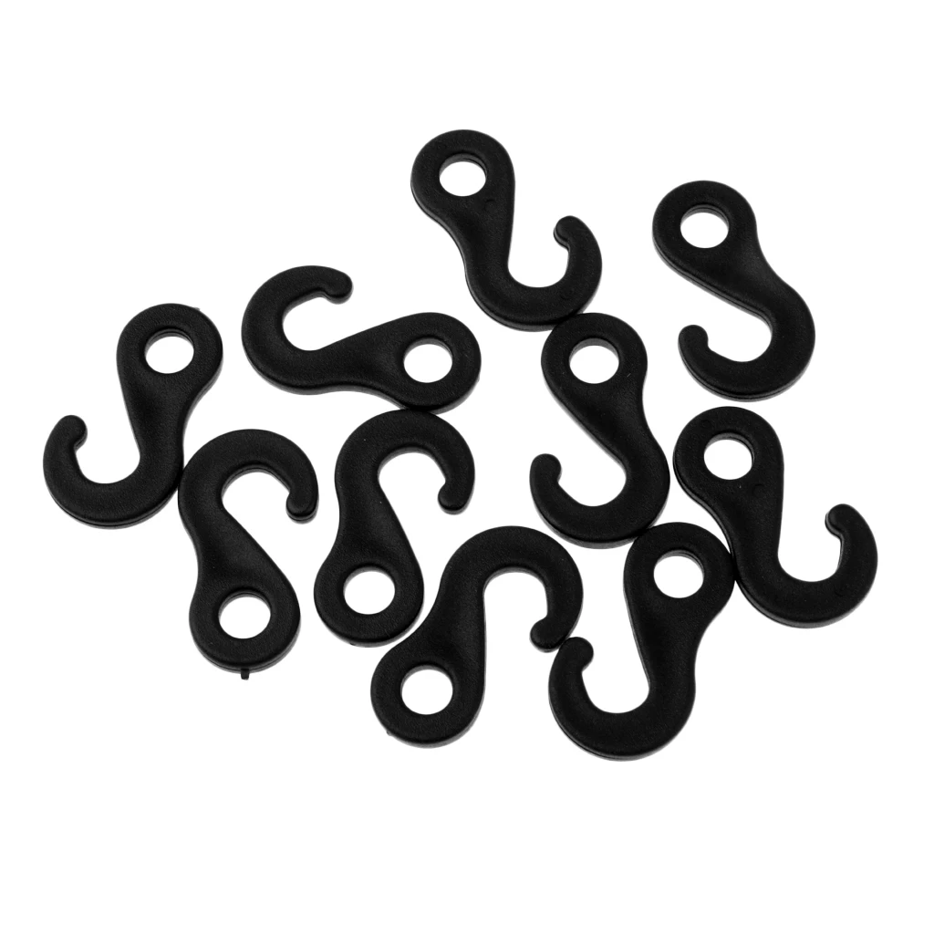 10 Pcs Heavy Duty Plastic Hook For Fasten Camping Tent Bungee Cord End Tents Accessories