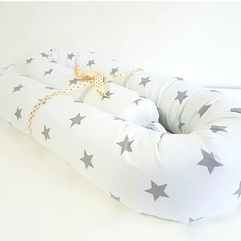 Newborn Baby Bed Bumpers Crib Safety Protection Pad Infant Cot Crib Bedding Cushion Star Print Grey White Black