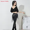 Belly Dance Top Or Hip Scarf Or Pants Female Adult Elegant Loose Shirt Trousers Profession Performance Practice Clothes ► Photo 2/4