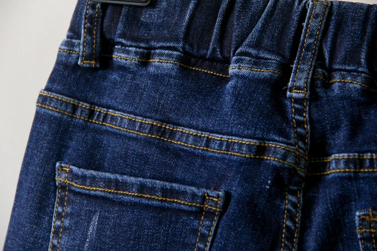 Большие размеры женские осенние и зимние новые L-5XL вышитые джинсы талии эластичные Стрейчевые брюки темно-синие джинсовые шорты для студентов