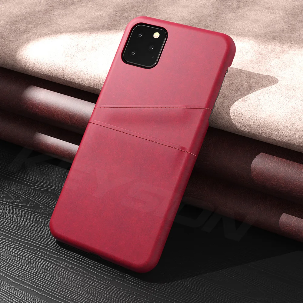 Красный Чехол для телефона KEYSION для iPhone 11 11 Pro максимальный чехол из искусственной кожи Роскошный кошелек с отделением для карт задняя крышка для iPhone 11 Pro Fundas Новинка - Цвет: Красный