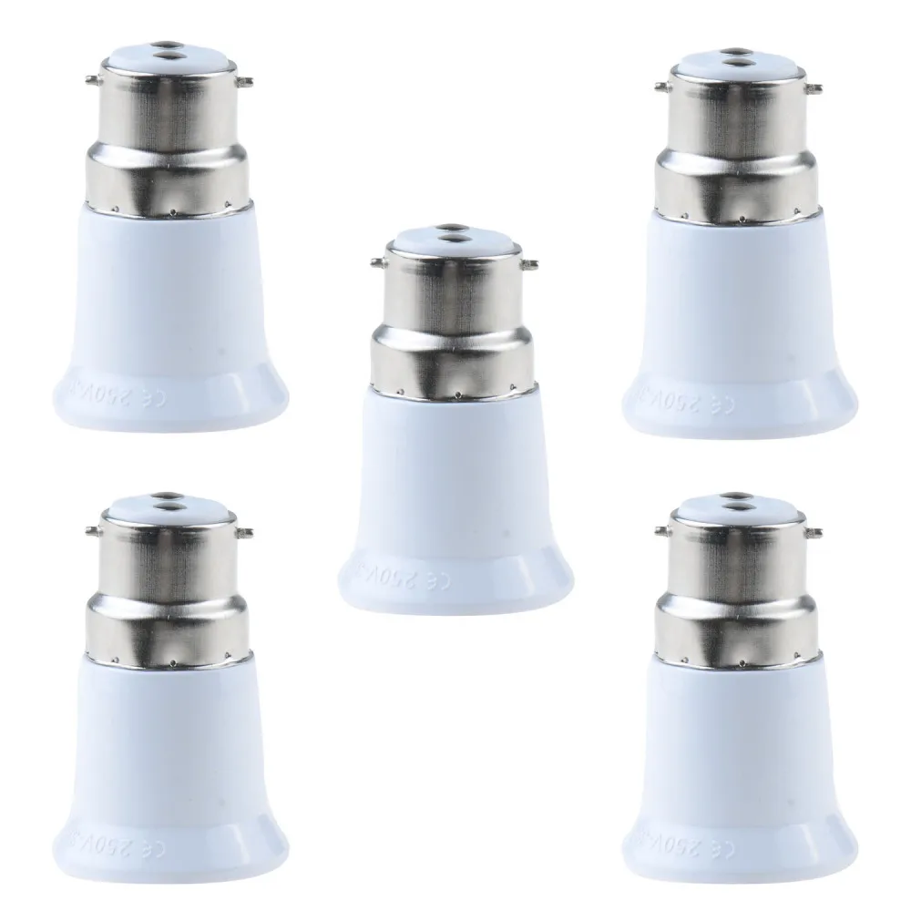 

5pcs B22 to E27 Socket Lighting Accessories base Socket Adapter Converter For LED Light Lamp Bulb Bayonet Screw Light Bulb