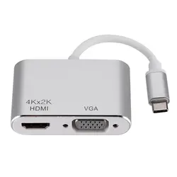 Тип C к Hdmi Vga видео кабель type-C адаптер док-станция концентратор Usb-C к Hdmi 4 к Vga Hd конвертер для телефона Macbook Chromebook ноутбука Mon