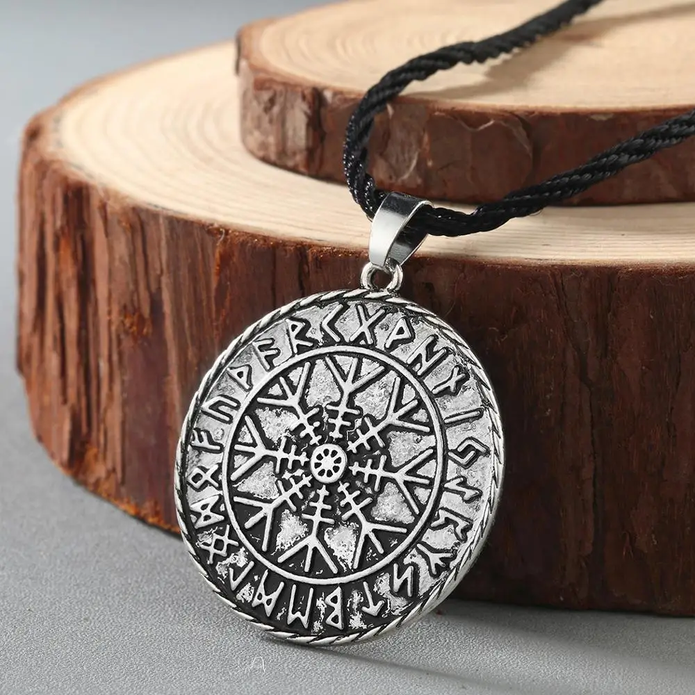 QIAMNI готическое ожерелье Викинг norский Vegvisir Компас подвеска амулет винтажное