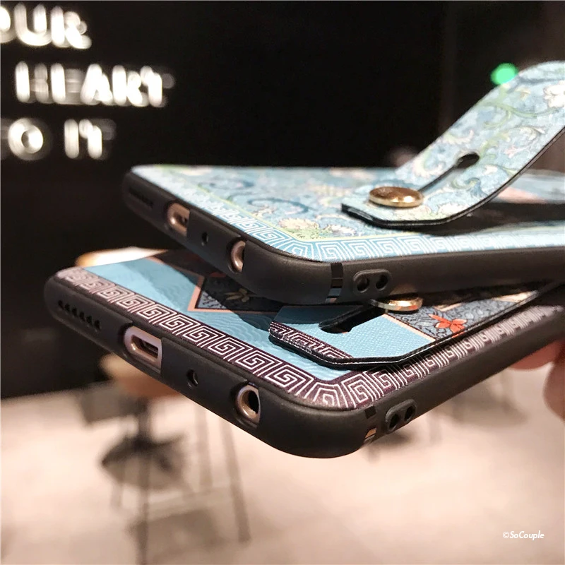 SoCouple Wrist Strap Soft TPU Phone Case For Xiaomi Redmi note 5 Global 5.99'' Flower embroidery Pattern Phone Holder Case (7)