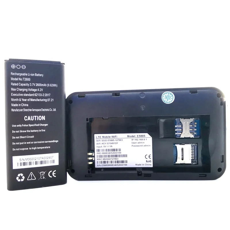 Roteador Wifi de Bolso sem Fio E5885 4g Mifi Hotspot 300 Mbps Cartão Sim Rj45 Lan Port Portátil ao ar Livre Móvel - Imagem 2