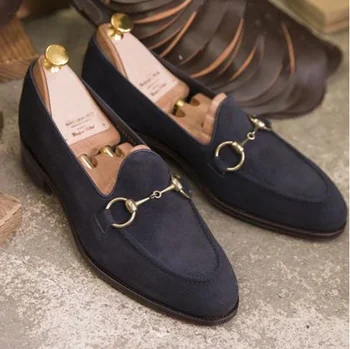 

Men's Shoes Fashionable Buckle Faux Suede Leather sheos Handmade Formal Stylish Autumn Loafers Shoes Zapatos De Hombre 4M892
