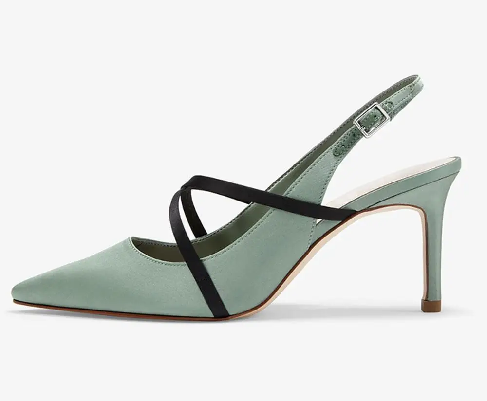 

LOVIRS Womens Pointed Toe Ladies Cross Straps Slingback High Heels