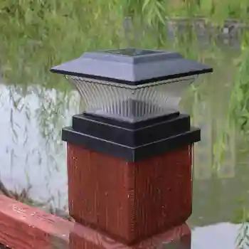 

1pc Outdoor Solar Column Headlight Waterproof Decorative Wall Lights Courtyard Column Headlights New Style Garden Lighting