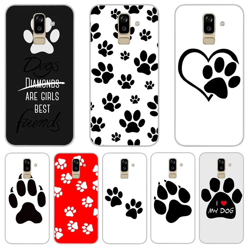 Dog paw Matte Silicone Cases For Samsung galaxy J3 J5 J7 A3 A5 A7 2016 2017 TPU Phone Case back Cover |