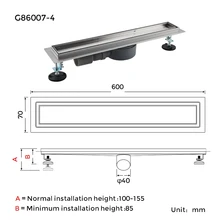  GAPPO Shower Floor drain 304 stainless steel shower floor drain long Linear drainage drain for hotel bathroom kitchen frool 