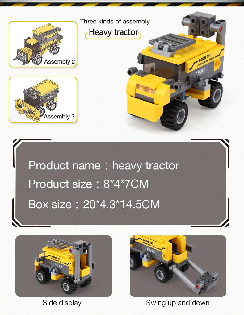 DHL XB13002 Technic Машинки Игрушки 8 в 1 гигантский экскаватор кран Набор монтажные Машинки Игрушки для детей рождественские подарки строительные блоки кирпичи