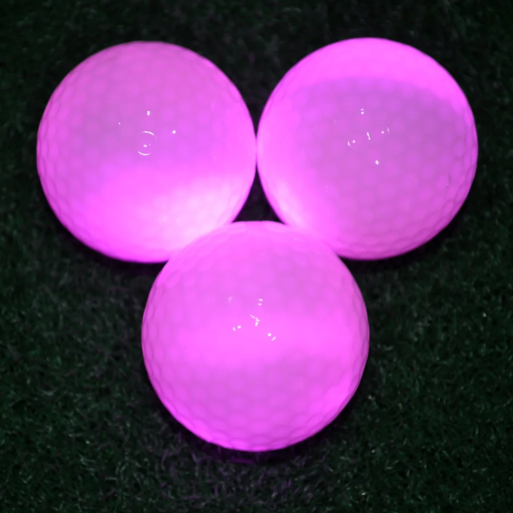3 Pieces Glow In Dark LED Light Up Golf Ball Official Size Weight