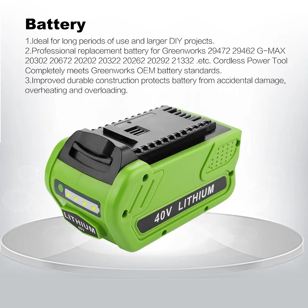 40V 6000mAh аккумуляторная батарея для Creabest 40V 200W GreenWorks 29462 29472 22272 G-MAX GMAX L30