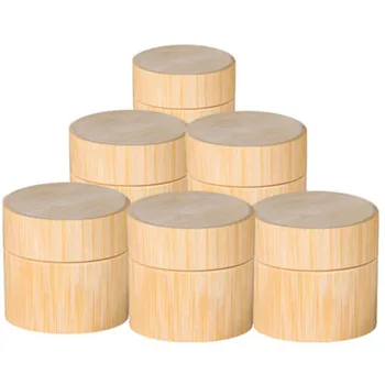 

Storage Pot Cosmetic Mask Facial Cream Jar Refillable Bottle Round Natural Bamboo Container Travel Box Wear Resistant Empty