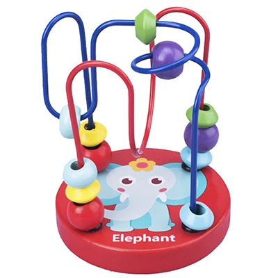 elephant tj210 Деревянные игрушки Монтессори для мальчиков и девочек, деревянные круги, проволока из бисера, лабиринт, американские горки, Обучающие деревянные пазлы для малышей, развивающие игрушки - Цвет: elephant tj210