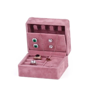 

Bracelet Necklaces Portable Storage Flannel Display Earring Zipper Jewelry Box Case Women Ring Travel Organizer