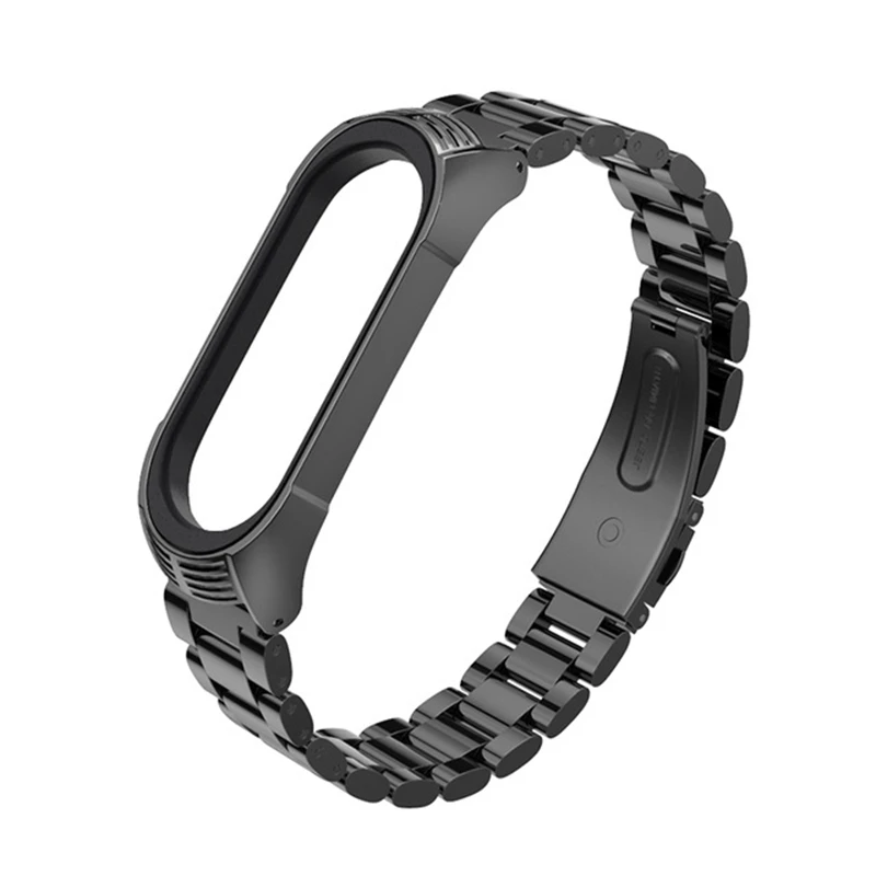 Black band Mi jobs mi band 4 металлический ремешок для Xiaomi mi Band 4 браслет из нержавеющей стали mi Band 4 ремешок на запястье mi band 3 браслет NFC Global - Цвет: Black band