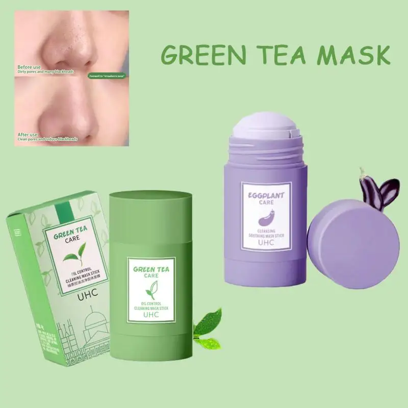 Green Tea Face Mask Stick Cleansing Clean Mud Whitening Moisturizing Purifying Masks Clay Oil Control Skin Care | Красота и здоровье