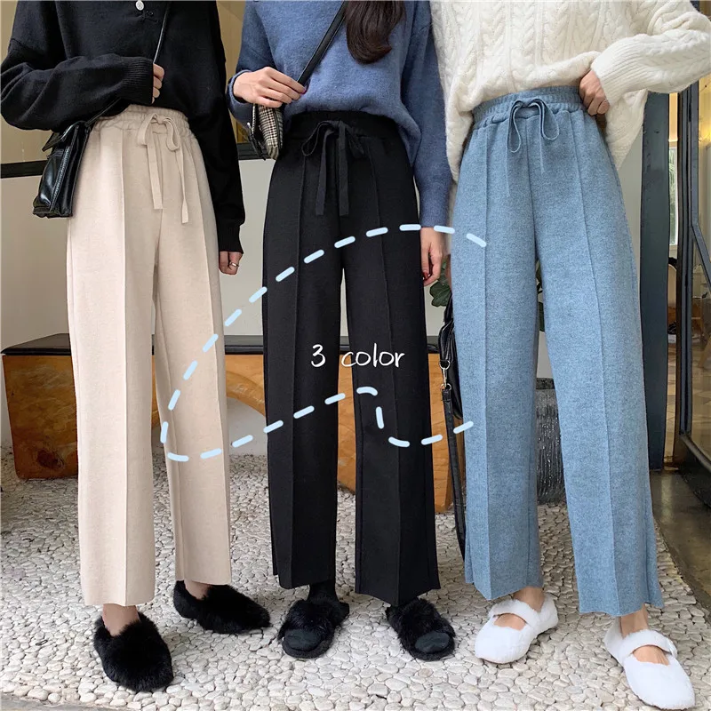 2019 осень и зима новые повседневные штаны женские свободные стиль ретро Корейская
