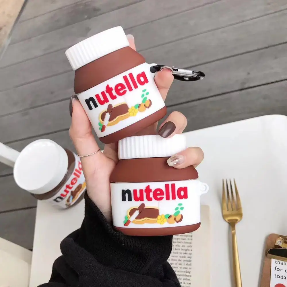 Luxury For AirPods pro Bluetooth Earphone Case for Apple Airpods 2 Funny 3d Nutella chocolate sauce Protective Cover coque | Электроника