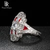 Bague Ringen Geometry Silver 925 Jewelry Gemstones Ring for Women Sapphire Ruby Exaggerated style Female Gift Wholesale Party 5