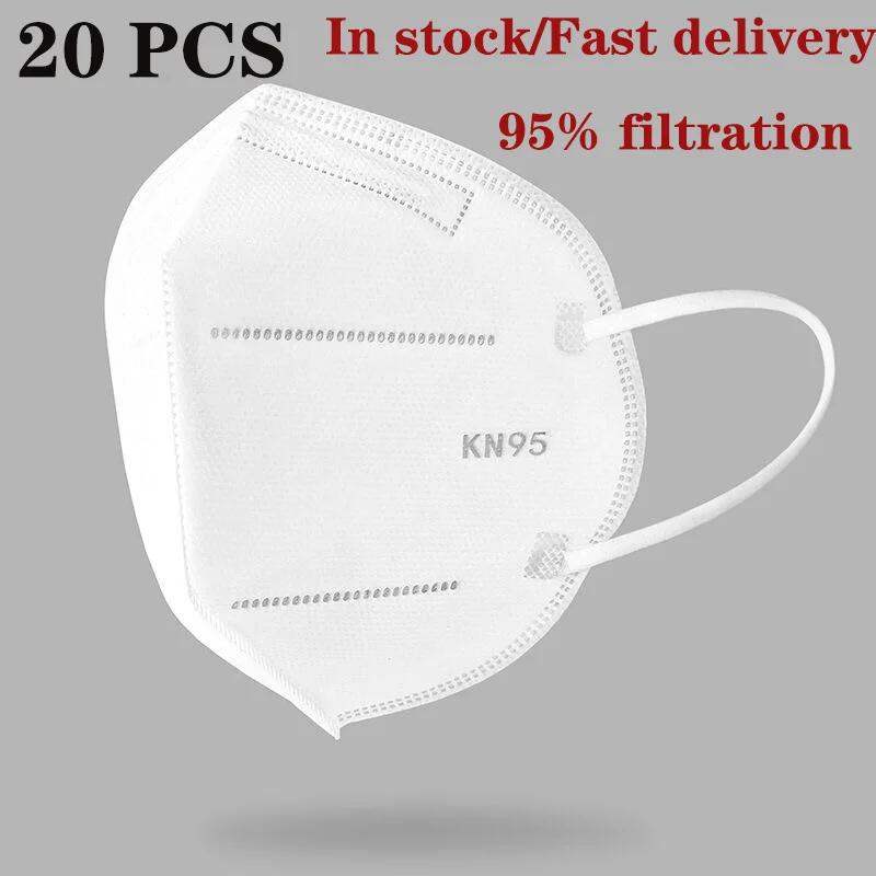 

20Pcs Fast Delivery KN95 Mask N95 Mask PM2.5 Dust Effectively Protective Mask Similar to KF94 FFP2 FFP3 Mask Mascarillas