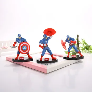 

9CM Avengers Captain America doll Model Cos Prop Collection cake Ornament Gift Toys For Children