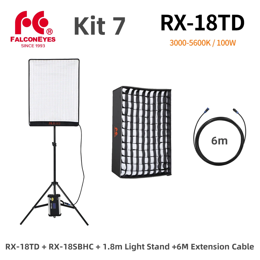 撮影ライト FalconEyes RX-18TD ディフューザー付き 撮影ライト