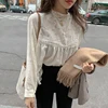 Alien Kitty New Elegant Lace Stand Collar Blouse Shirt Sexy Hollow Out Floral Embroidery Feminine Blouses Women Long Sleeve Tops ► Photo 3/6