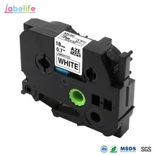 Labelife 1 шт. 26 цветов 18 мм черный на белом TZe241 TZ241 TZe-241 TZe 241 Совместимость с Brother P-Touch этикетка лента для P-T D210