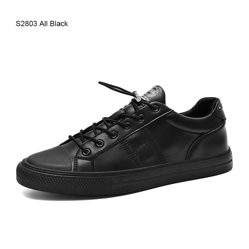 SUROM/брендовая дизайнерская мужская повседневная обувь; летние дышащие модные белые кроссовки; мужские кожаные туфли лоферы; мужские теннисные туфли - Цвет: S2803 All Black
