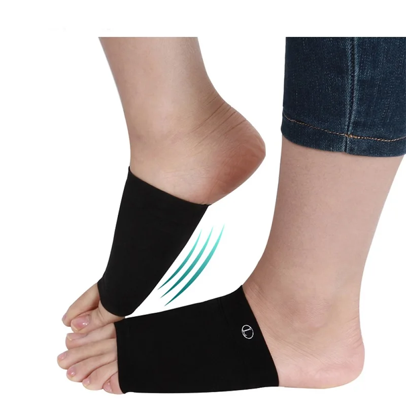 Black color 1 пара гелевых подошвенных фасциитов, поддержка свода стопы, подушечки для пяток, плоские ортопедические стельки, ортопедическая прокладка, облегчающая боль, инструменты для ног - Цвет: Black color