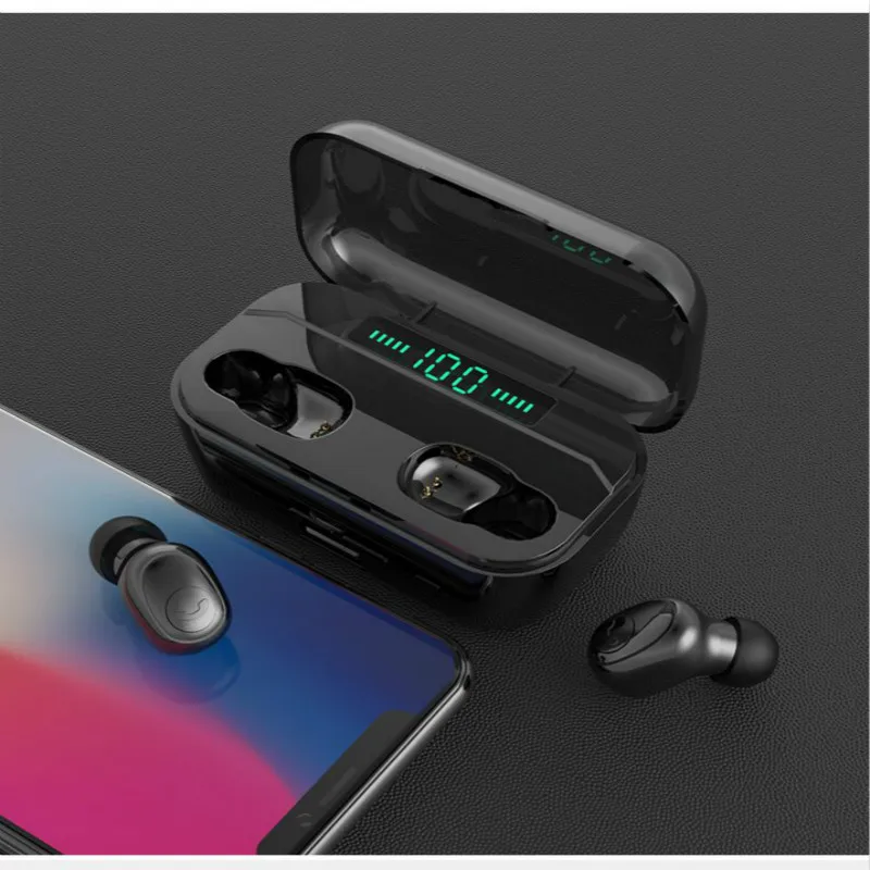 Bluetooth беспроводная гарнитура для наушников беруши с 2200mAh power Bank светодиодный дисплей гарнитура IPX7 водонепроницаемые наушники