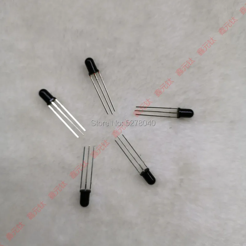 

5mm Photosensitive receiving tube Black tripod receiving tube 3PIN DIP LED infrared receiving 100pcs/lot