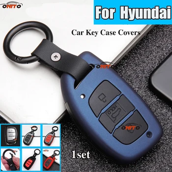 

100% NEW Carbon+Silicone ABS Car Key Case Key Shell Bag 3 Buttons fit for Hyundai Creta I10 I20 Tucson Elantra Santa IX30