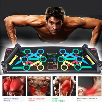 

9 in 1 Push Up Board with Instruction Print Body Building Fitness Exercise Tools Men's Push-up Stands GYM Body Training for male